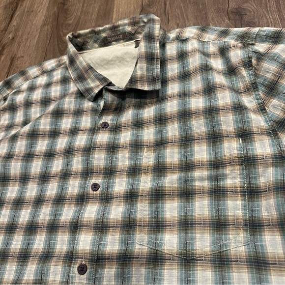 Toad & Co Shirt XXL Men’s  Blue Plaid Short Sleeve Button Up Organic Cotton - Picture 3 of 10